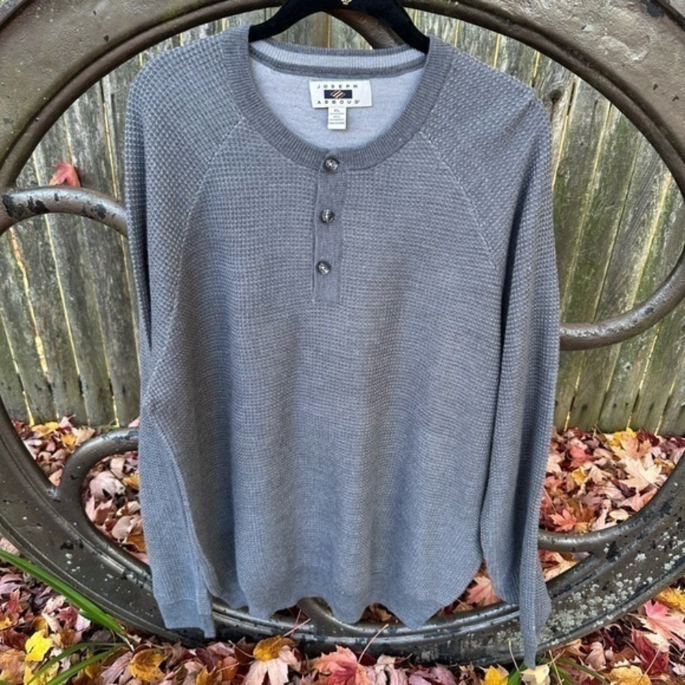 Joseph Abboud Men’s Merino Wool Pull Over Sweater (Heather‎ Gray) (NWOT)